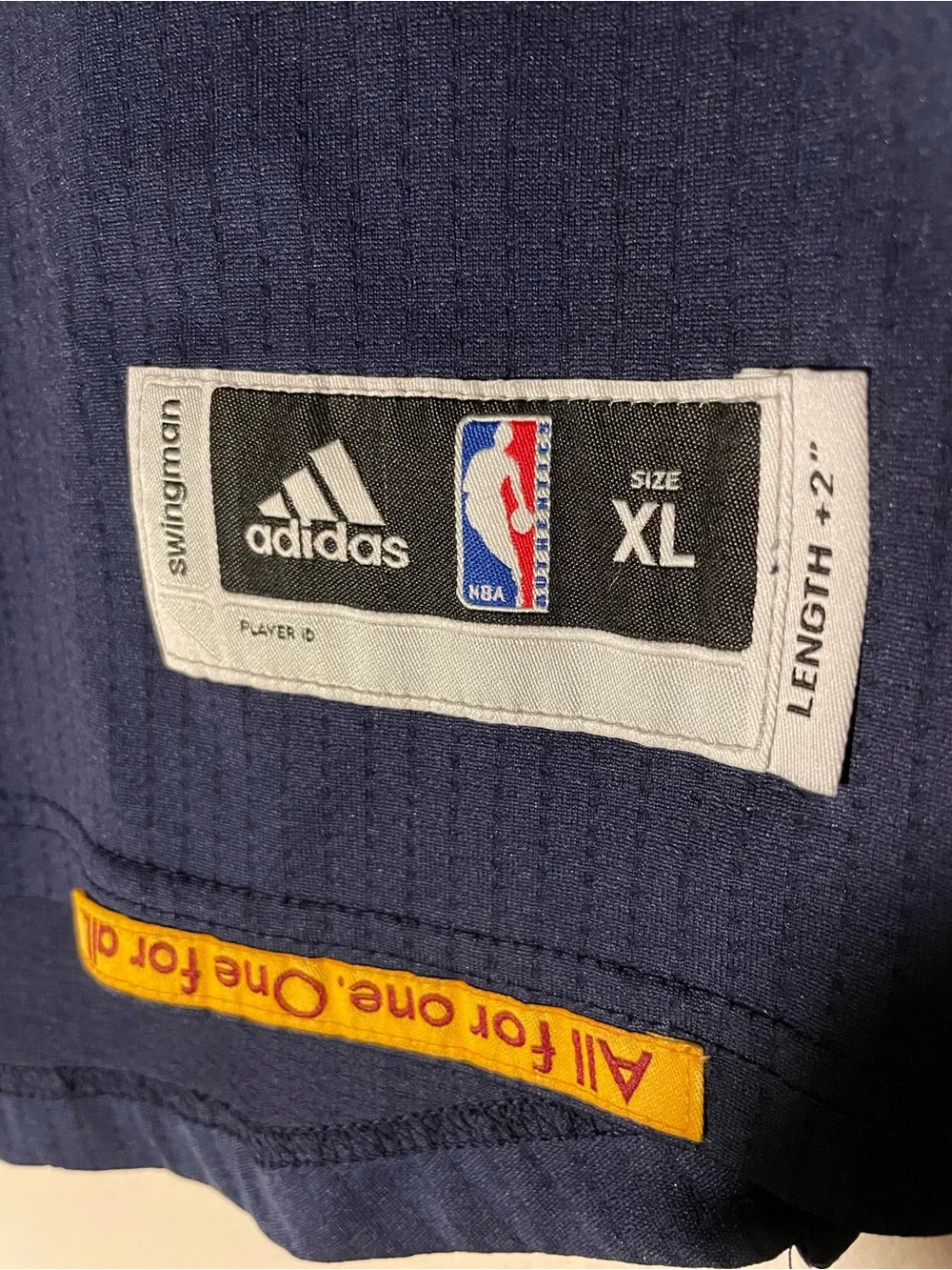 adidas Navy NBA Swingman Jersey with Yellow Accent